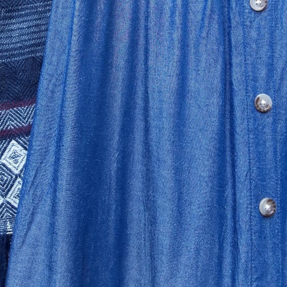 Kelly Renee Blue Button Down Midi Skirt Size M - Picture 5 of 7